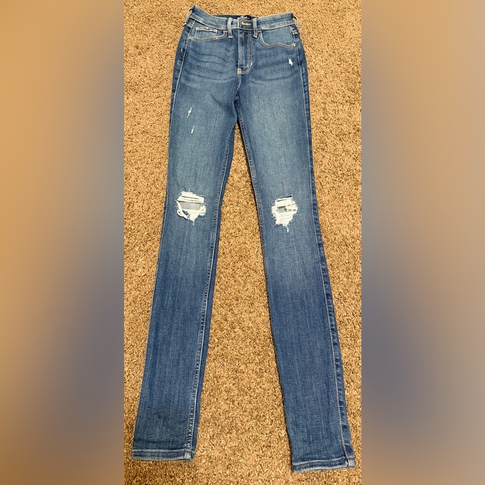 Hollister Blue Ripped Skinny Jeans